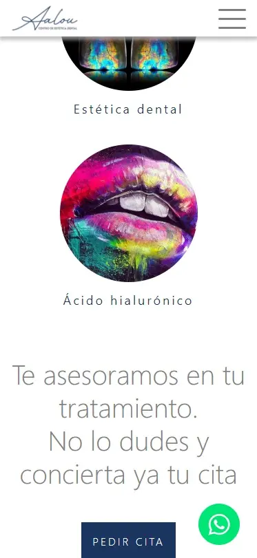 Página web de Aalou Estética Dental, Granada