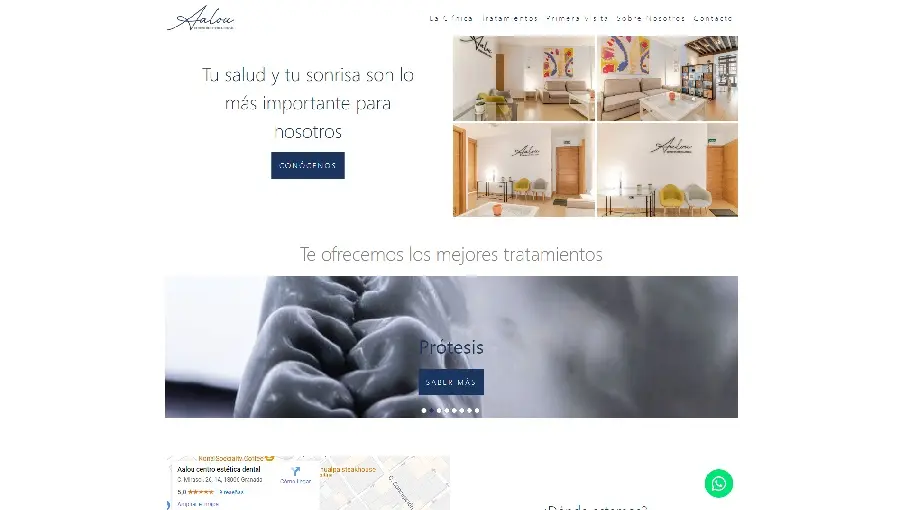 Diseño de página web para Aalou Estética Dental, clínica dental en Granada centro