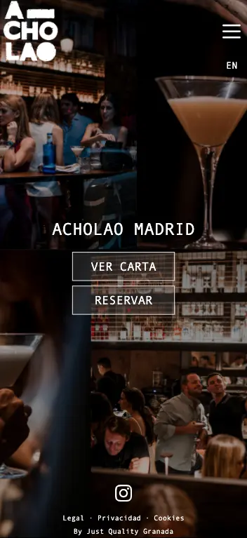 Página web de Acholao, Madrid