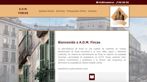Diseño de página web para ADM Fincas, administradores de fincas y propiedades en Granada