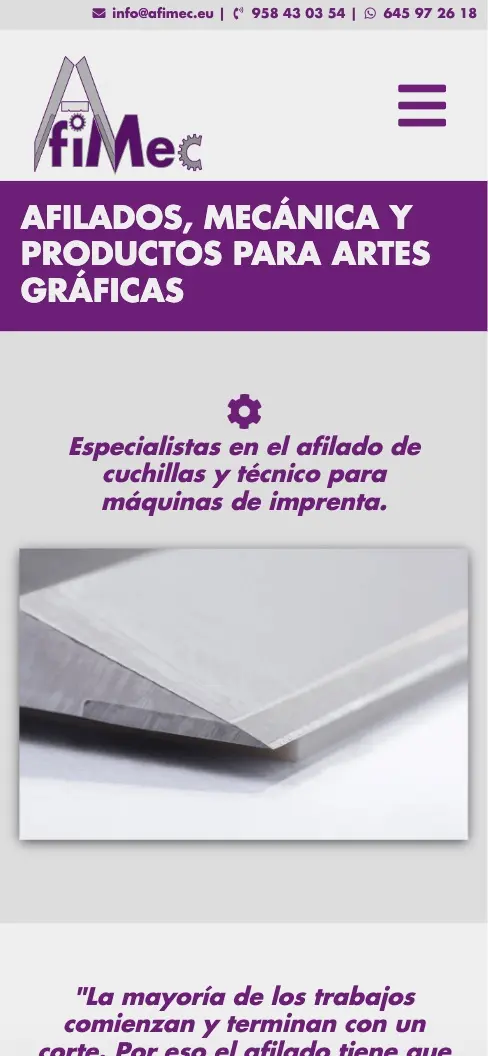 Página web de Afimec, Granada