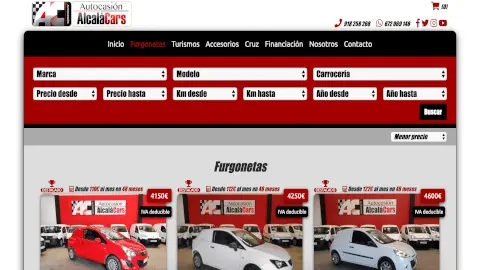 Diseño de página web + tienda online para Alcalá Cars, autocasión en Madrid