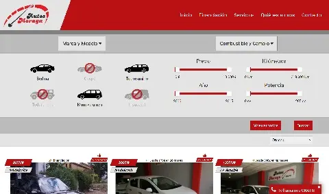 Diseño de página web para Autos Moraga, compraventa de vehículos de ocasión en Torreperogil (Jaén)