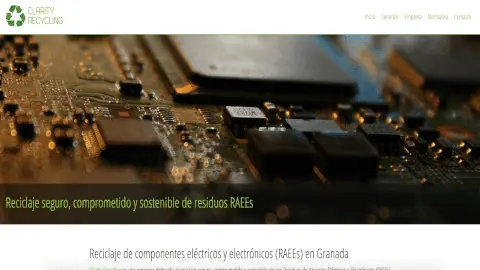 Diseño de página web para Clarity Recycling, reciclaje seguro de RAEEs en Granada