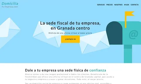 Diseño de portal SaaS para Domicilia Tu Empresa, oficinas virtuales en Granada para toda España