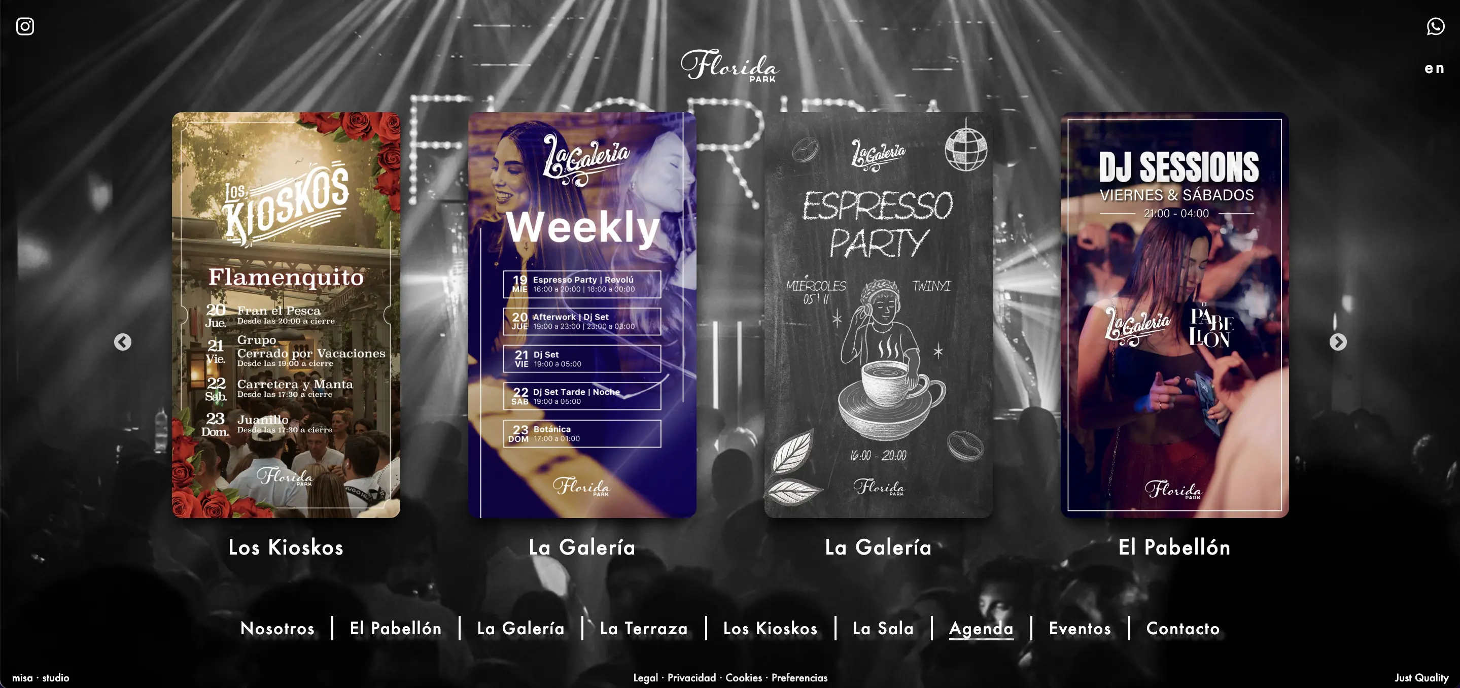 Diseño de página web para Florida Park, restaurante y espacio de eventos en Madrid