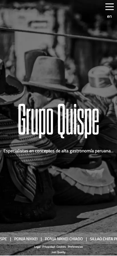 Página web de Grupo Quispe, Madrid