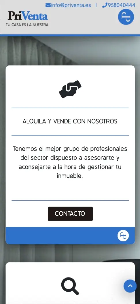 Página web de Priventa, Granada