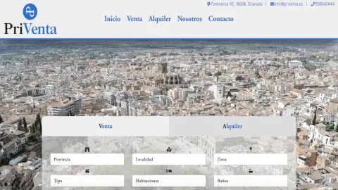 Diseño de página web para Priventa, inmobiliaria y gestión integral en el barrio de Los Vergeles (Granada)