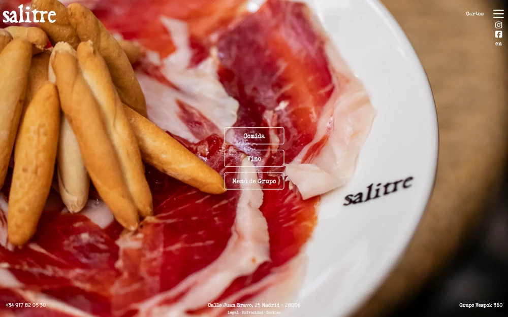 Diseño de página web para Taberna Salitre, restaurante en Madrid