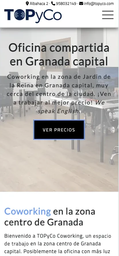 Página web de TOPyCo CoWorking, Granada
