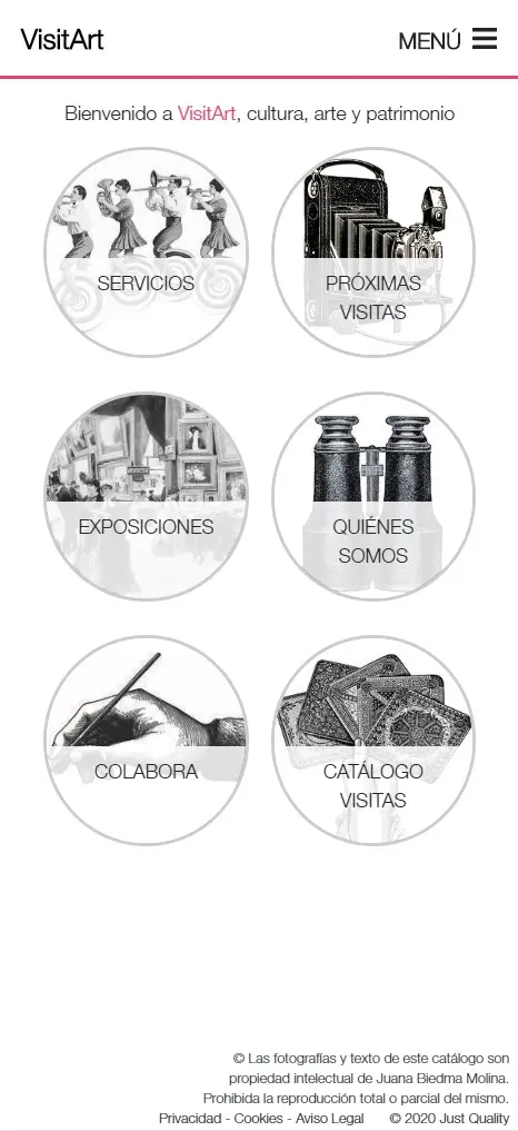 Página web de Visitart, Granada